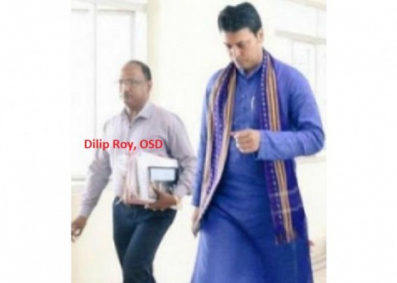 Biplab Deb’s OSD Dilip Roy engaged Spies to check rebel MLAs movements Biplab Deb’s OSD Dilip Roy engaged Spies to check rebel MLAs movements